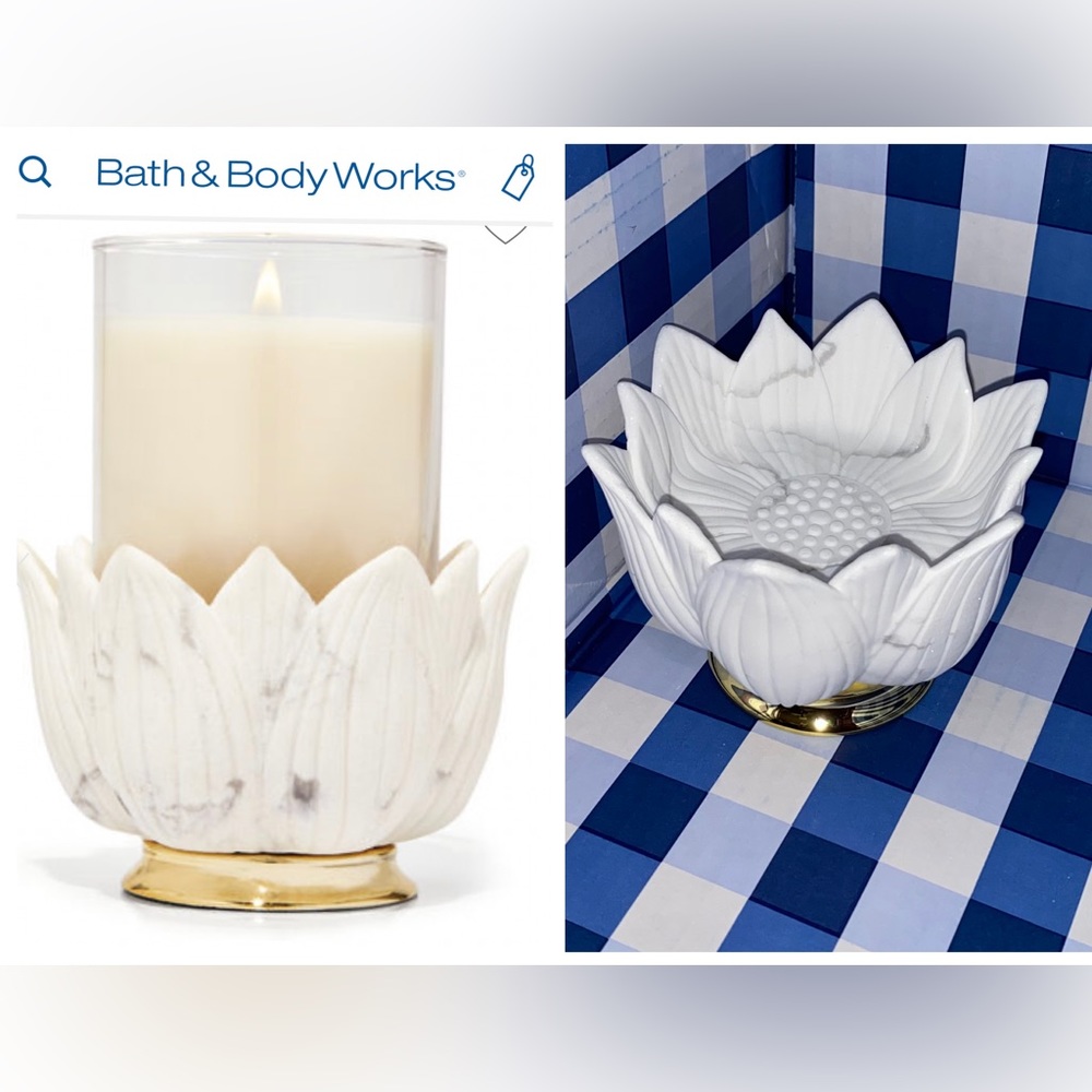 BATH AND BODY WORKS FLOWER BOWL SINGLE WICK CANDLE HOLDER